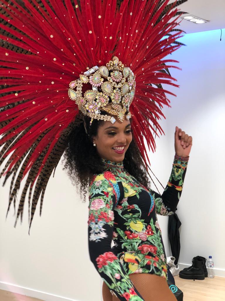 image of Marina dressed with samba costume